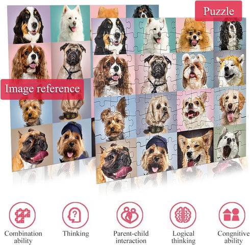 100 Piece Jigsaw Puzzles Funny Dogs Puzzles for Kids Ages 4-8 8-10,Jigsaw Puzzle for Toddlers 3-5 Years Old, Kids Puzzles Ages 6-8, Developmental ...