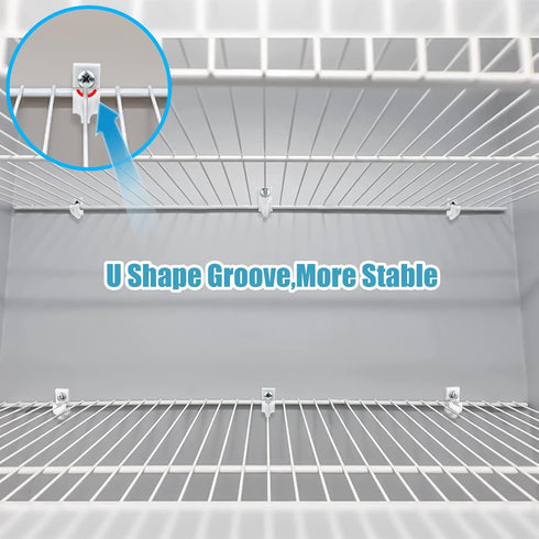 24 Pack White Down Wall Clip Closet Shelves Clips Wire Shelf Loop Clips Plastic Heavy Duty Wire Shelf Brackets Included Clips Screws and Expansion...