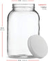 1 Gallon Glass Jar With Lid – 2 Pack Large Glass Jar With Airtight Metal Lids - USDA Approved BPA-Free Dishwasher Safe, Wide Mouth Sun Tea Jar, Ga...