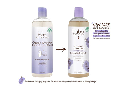 Babo Botanicals Calming Lavender 2-in-1 Bubble Bath & Wash - Relaxing Chamomile & Lavender - EWG Verified- Vegan- For all ages- Scented with Laven...