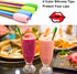 Reusable Boba Smoothie Straw Rainbow Metal Straws Wide Thick Fat Angled Tip Sharp End Straw for Milkshake Jumbo Bubble Tea Straws With Carry Case ...