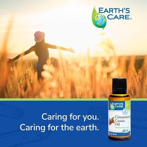 Earth's Care Cinnamon Cassia Oil - Cinnamon Essential Oil - 100% Pure Cinnamon Essential Oil for Diffuser - 1 Fl OZ (1 Bottle)...