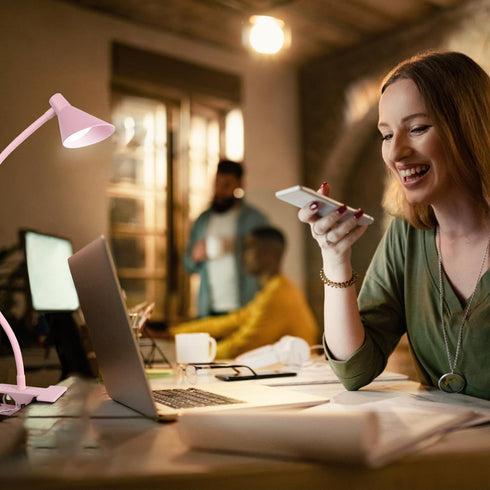 Desk Clip Reading Light, 3 Light Modes 10 Dimmable Brightness, Eye-Caring Bedroom Bedside Lamp, Flexible Neck Clamp Lamp?Pink?...