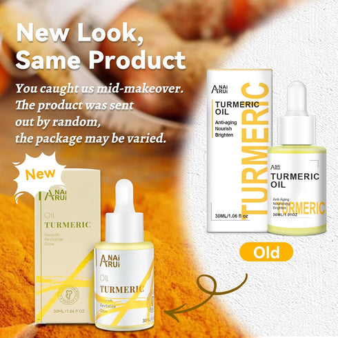 ANAI RUI Turmeric Face Oil, Facial Oils & Serum with Turmeric, Turmeric Skincare Oil for Dry Skin, Wrinkles, Acne, Evens Tone, Moisturizing Face O...