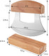Hanaive 2 Pack 4 x 5 inch Mezzaluna Ulu Knife Salad Veggies Rocker Chopper Slicer Cutter Mezzaluna Knife with Wooden Display Stand for Kitchen Cut...