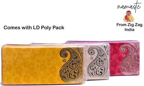 ZIG ZAG Elegant Money Gifting Envelopes Pack of 50 Cash Holder Designer Lifafa for Weddings, Gift of Prosperity Multi Color comes with 2 colours p...