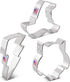 Witchcraft and Wizardry Cookie Cutters 3-Pc. Set Made in the USA by Ann Clark, Witch's Hat, Cute Owl, Lightning Bolt...