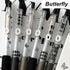 6 Pcs Gel Ink Pens Retractable Pens Cute Rose Butterfly Pen 0.5mm Black Ink Pen Writing Pens Office School Supplies for Women Girls Boys Men (Butt...