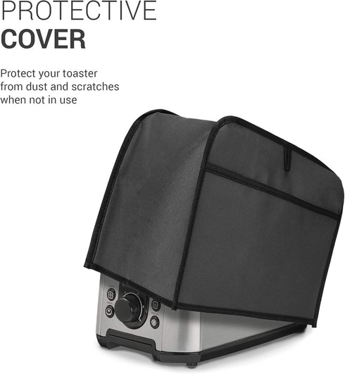 kwmobile Cover Compatible with 2 Slice Toaster - Plastic Case for Bread Toaster Machine- Dark Grey...
