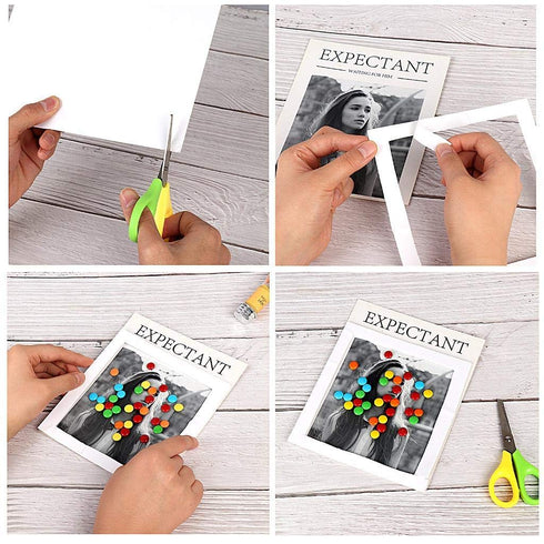 30 Sheets Double Sided Sticky Foam Sheets 7.9 x 5.9 Inch White Self Adhesive Foam Sticky Sheets 3D Dual-Adhesive Foam Sheets Foam Tapes for DIY Sc...