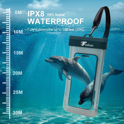 Waterproof Phone Pouch, 2Pack Universal IPX8 Waterproof Phone Case TPU CellPhone Dry Bag Underwater Protector with Adjustable Lanyard for iPhone 1...