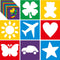 24 Pieces Stencils for Kids 8 Inches Drawing Stencils Chalk Stencils Large Washable Geometric and Garden Themed Primary Shape Template for Kids To...