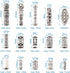 KISSITTY 150pcs/box 15 Style Antique Silver Tibetan Spacer Tube Beads Alloy Metal Charms for Bracelet Necklace Jewelry Making...