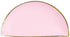 Sugar & Cloth 9 Inch Semi Circle Paper Plate, Pink with Gold Edge, 16 Count...