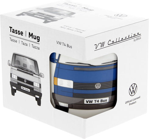 BRISA VW Collection - Volkswagen Large Ceramic CoffeeTeaCappuccino Mug Cup in T4 Bus Campervan Design (Blue)...