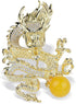 Vintage Large Crystal Flying Dragon Brooch Pin Rhinestone Animal Broach Badge Lapel Pin for Men Pendant...