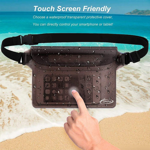 AiRunTech Waterproof Pouch with Waist Strap (2 Pack) | Accessories Best Way to Keep Your Phone and Valuables Safe and Dry | Perfect for Boating Sw...