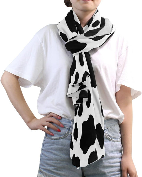 ALAZA Use4 Fashion Cow Print Chiffon Silk Long Scarf Shawl Wrap...