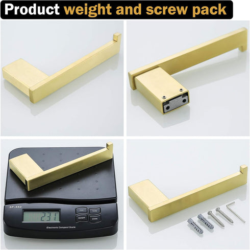 RANDOM Brushed Gold Toilet Paper Holder, Bathroom Hardware Accessories SUS 304 Stainless Steel Modern Tissue Paper Roll Holder Nordic Minimalism C...