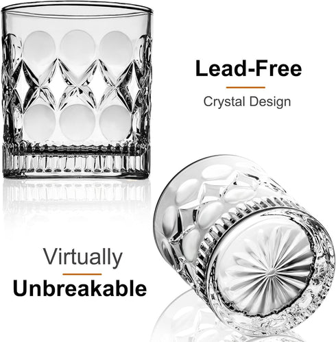 PARACITY Whiskey Glasses Set of 2,christmas gift, Old Fashioned Glasses, Rocks Glasses, Bourbon, Suitable for use in Bars, Parties, and Homes, The...