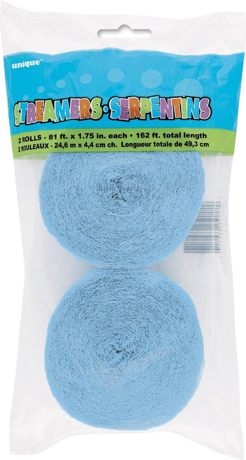 Unique Crepe Streamer 81 Feet 2/Pkg-Baby Blue...
