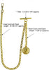 Albert Chain Gold Tone Pocket Watch Chain Vest Chain for Men Fob T Bar with Swivel Clasp with Queen Design Medal Fob Charm AC79A...