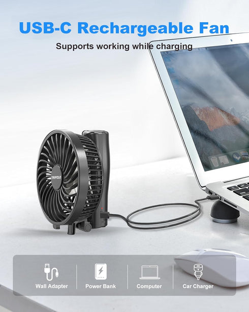 TriPole Handheld Fan Portable Mini Fan, 3 Speeds Foldable Small Personal Fan, Rechargeable USB Desk Fan, Powerful Hand Held Fan Battery Operated f...