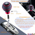 Arenbel 5 Speed Shifter Knobs Leather Car Gear Stick Lever Shift Ball Handle Replacement Fit Most Manual Vehicles, Red...