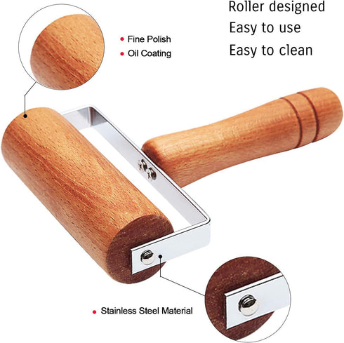 Pastry and Pizza Baking Roller Pin, Non Stick Wood Rolling Pins for Baking(T-Shape)...
