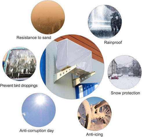 Air Conditioner Cover, Outdoor Rectangle Anti-Snow Waterproof Home Use - Silver (Size: 37x15.7x28.7inch)...