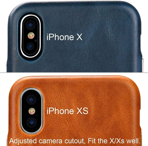 TOOVREN for iPhone X Leather Case Protective Ultra Thin Vintage Anti-Slip Grip Shell Hard Back Cover for iPhone X /10 5.8'' Gray...