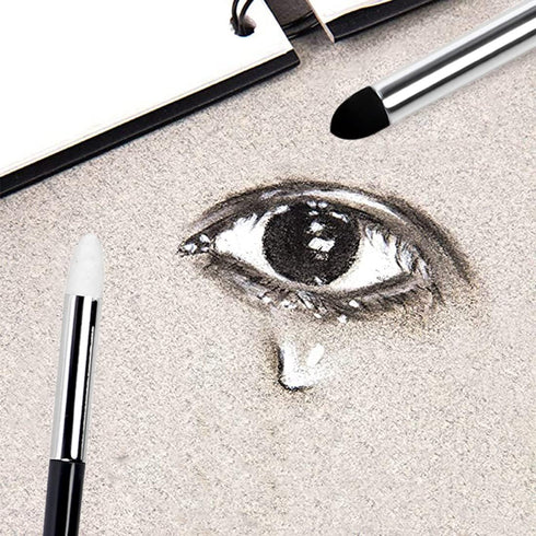 Artist Blending Sponge Pen Dual Tip Washable Sketch Rubbing Sponge Brush Reusable Drawing Art Blenders Tools for Artist Professional Student Sketc...