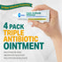 (4 Pack) Globe Triple Antibiotic First Aid Ointment, 1 oz, First Aid Antibiotic Ointment, 24-Hour Infection Protection, Wound Care Treatment for M...