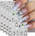 JMEOWIO 4 Sheets Christmas Glitter Nail Art Stickers Decals Self-Adhesive Pegatinas Uñas Snowflake Xmas Winter Holiday Santa Cute Nail Supplies Na...