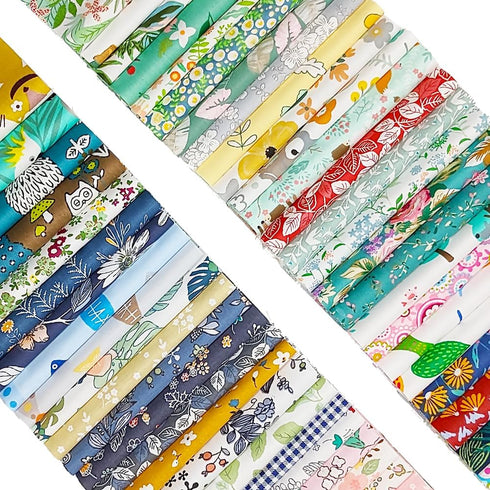 Fat Quarters Fabric Bundles, 50 pcs/lot Top Cotton 5.9" x 5.9" (15cm x 15cm) Squares Patchwork, Precut Quarter Sheets & Different Pattern for DIY ...