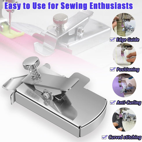 Upgraded Magnetic Seam Guide for Sewing Machine, Magnetic Sewing Guide with Clip, Hemmer Guide, Multifunctional Hem Guide, Universal Sewing Machin...