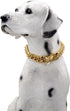 Gold Dog Chain Collar Walking Metal Chain Collar with Design Secure Buckle,14MM Heavy Duty Cuban Link Chain Training Collar for Small Medium Large...