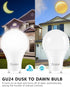 GU24 Dusk to Dawn Outdoor Light Bulbs,Light Sensor A19 LED Bulbs,Photocell Sensor, Automatic On/Off for Indoor/Outdoor Security Lighting,10-Watt(9...