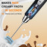 YUSWKO Black Handheld Milk Frother Wand with Stand for Coffee, Rechargeable Electric Whisk with 3 Heads 3 Speeds Drink Mixer Coffee Frother For La...