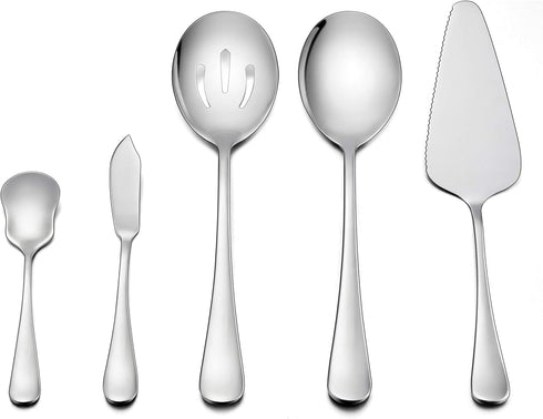 Serving Set, LIANYU 5-Piece Hostess Set, Stainless Steel Flatware Serving Pieces, Mirror Finished, Dishwasher Safe...