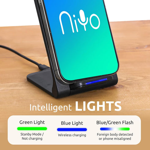 NiYo Portable Foldable Wireless Phone Charger Stand - Fast Charging for Qi Enabled Devices......