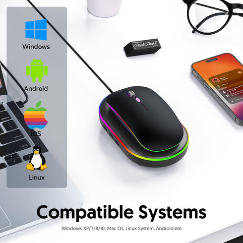 Neises Mouse Jiggler with Power Adapter and ON/Off Switch Mouse Mover Simulator, Driver-Free Mouse Movement Simulation for Computer Awakening Mous...