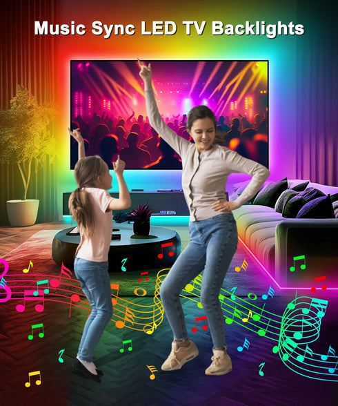 LED Lights for TV, TV LED Backlight 9.84 ft RGB TV LED Lights That Change with TV Lights Behind,USB LED Strip Lights for TV with Remote APP Contro...