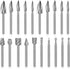 Honoson 20-Piece Wood Carving Tools Set - Includes HSS Engraving Drill Accessories & HSS Carbide Wood Milling Burrs - Universal Fitment for Rotary...