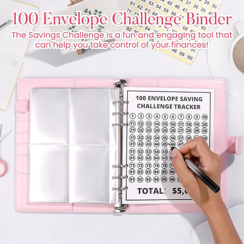 Envelopes Saving Challenge Binder Cash Envelopes Saving Set- Couple Budgeting Tips and Finance Management System, Money-Saving Challenge Aides wit...