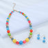 8-18mm Beads Necklace 18” Graduated Chunky Beaded Choker Necklaces with Earring Set for Women...