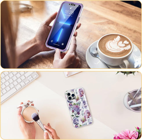 Esdot for iPhone 13 Pro Max Case with Built-in Screen Protector,Military Grade Cover with Fashion Designs for Women Girls,Protective Phone Case 6....