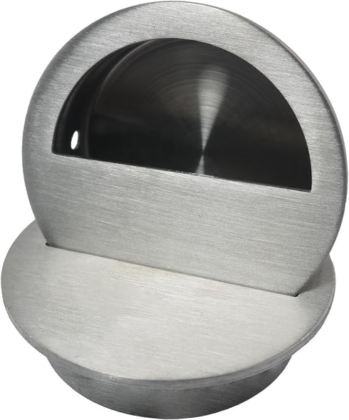 Stainless Steel Sliding Door Flush Half Round Pull Handle Cabinet Drawer Furniture Embedded Handle with Screws Concealed Handle Cabinet Door Latch...