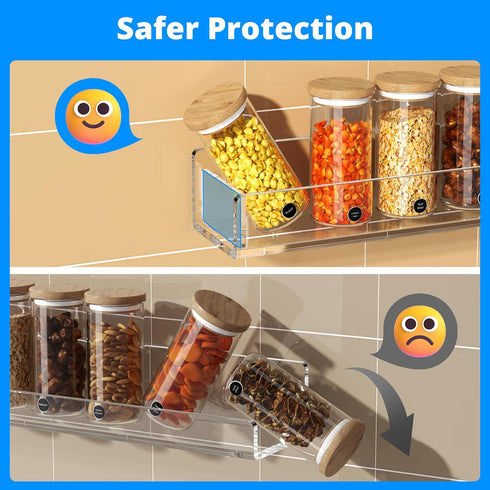 NIUBEE Wall Mounted Spice Rack Organizer,3 Pack Clear Acrylic Spice Shelf Storage Holder,Hanging Seasoning Rack Organizer for Wall Kitchen Pantry ...