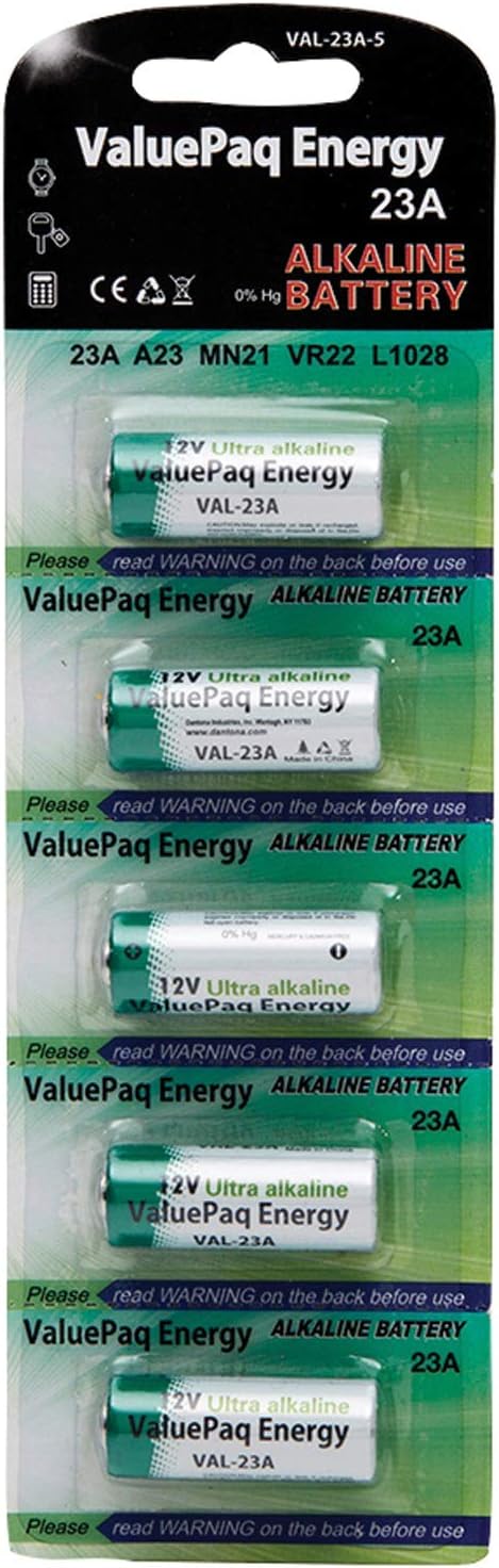 Dantona VAL-23A-5 ValuePaq Energy 23A Alkaline Cylindrical Batteries, 5 pk...
